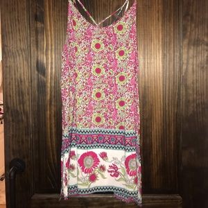 Pink floral tunic tank